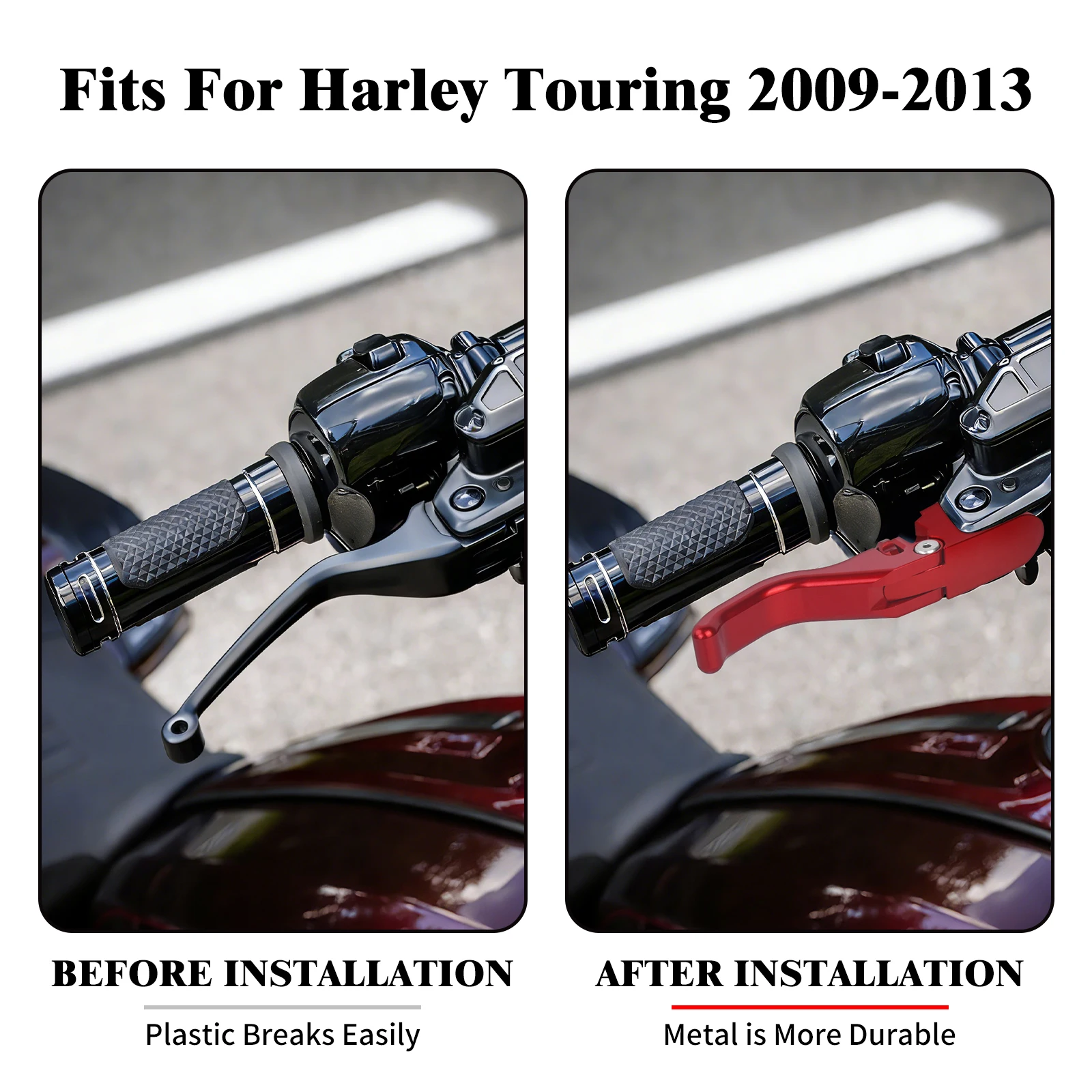 Motorcycle Brake Clutch Lever Hand Control Fingers Levers For Harley Touring Road Street Electra Glide Road King FLHTK 2009-2013