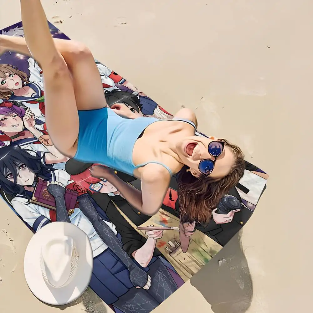 Game Yandere Simulator Microfiber Beach Towel Absorbent Quick Dry Soft Yoga Swimming Resort Mountain Climbing Towel