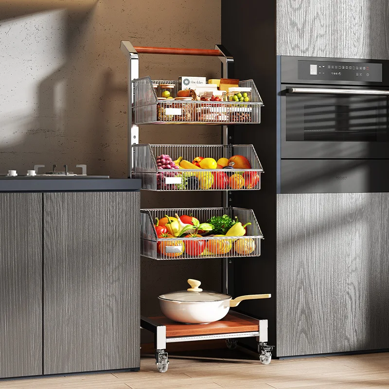 

Кухонная стойка для хранения овощей Hxl, отдельно стоящая многоярусная усиленная передвижная корзина для хранения для дома