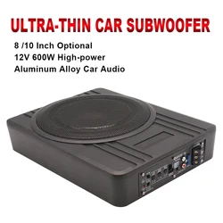 12V 600W o dużej mocy 8/10 Cal głośnik samochodowy pod siedzeniem Audio modyfikacji Ultra cienka samochodowych Subwoofer samochodowy dźwięku do samochodu