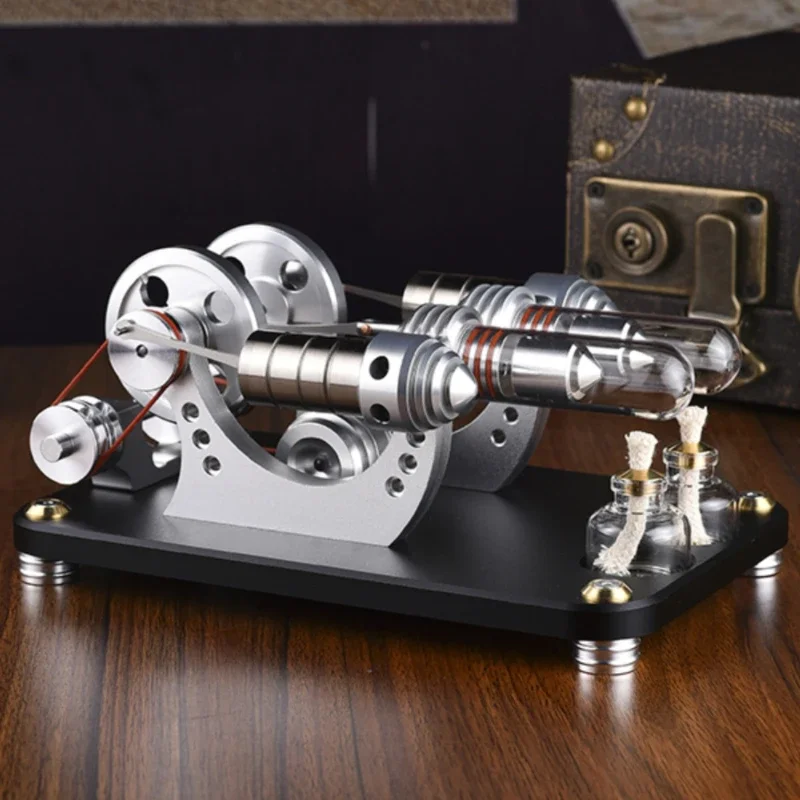 B-M Launchable balance Metal cylinder Stirling engine Generator Miniature mini