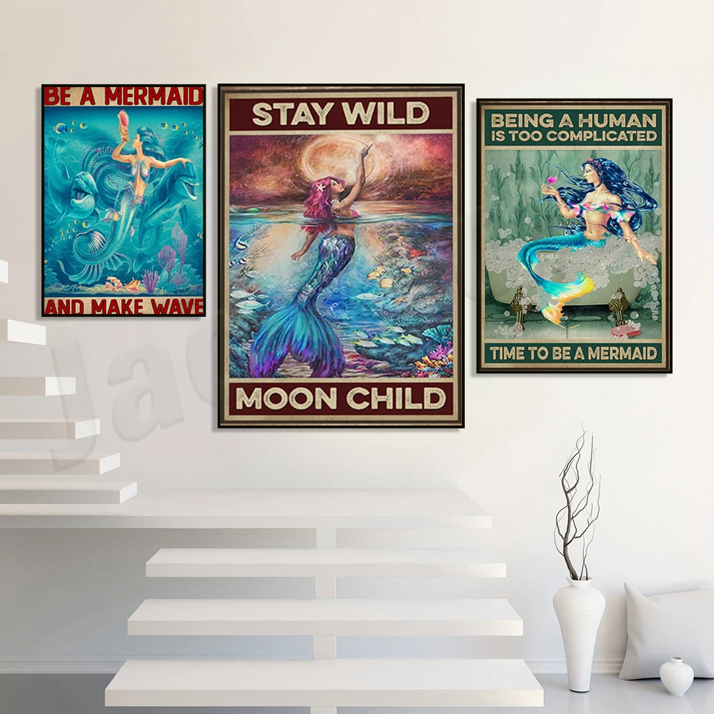 ملصق حوريات البحر ستاي وايلد مون للأطفال، كن حورية البحر والموجة، حوريات الهبي، حوريات البحر والمحيطات، الفتيات حورية البحر #4