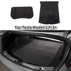 For Tesla Model 3/Y/3+ Trunk Mats Flocking Fabric Pad Front Rear Trunk Cargo Tray Storage Box Mat Car Flannel Cushion 2017-2024