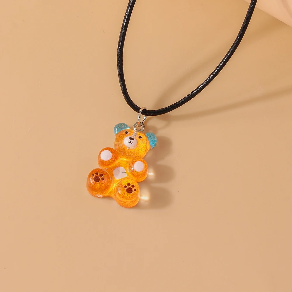 Aihua neue große Süßigkeiten Farbe Gummibärchen Halskette für Frauen Kinder kreative Harz Bär Anhänger Halskette Ohrring Geburtstag Schmuck Geschenke – Detail 10