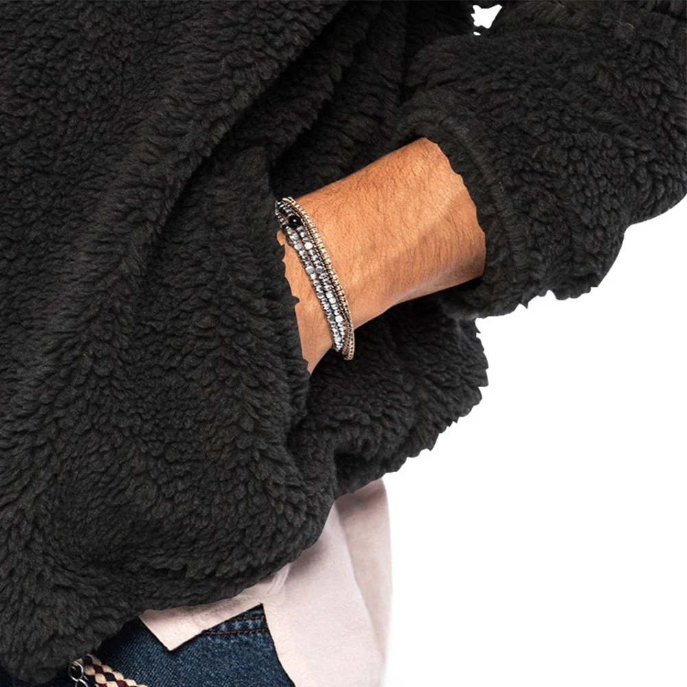 

Hooded Coat Coat Hoodie Long Sleeve Solid Autumn Teddy Bear Brand New Winter Fleece Fur Fluffy Jumper Winter Warm