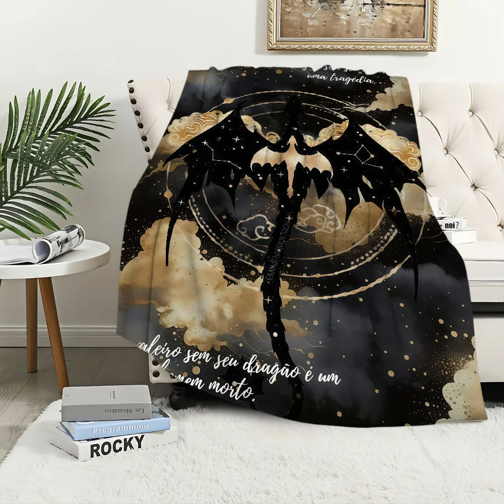 F-Fourth W-Wing Dragon Blanket Flannel warm comfort soft plush blanket For Picnic Beds Sofas Homes And Bedrooms