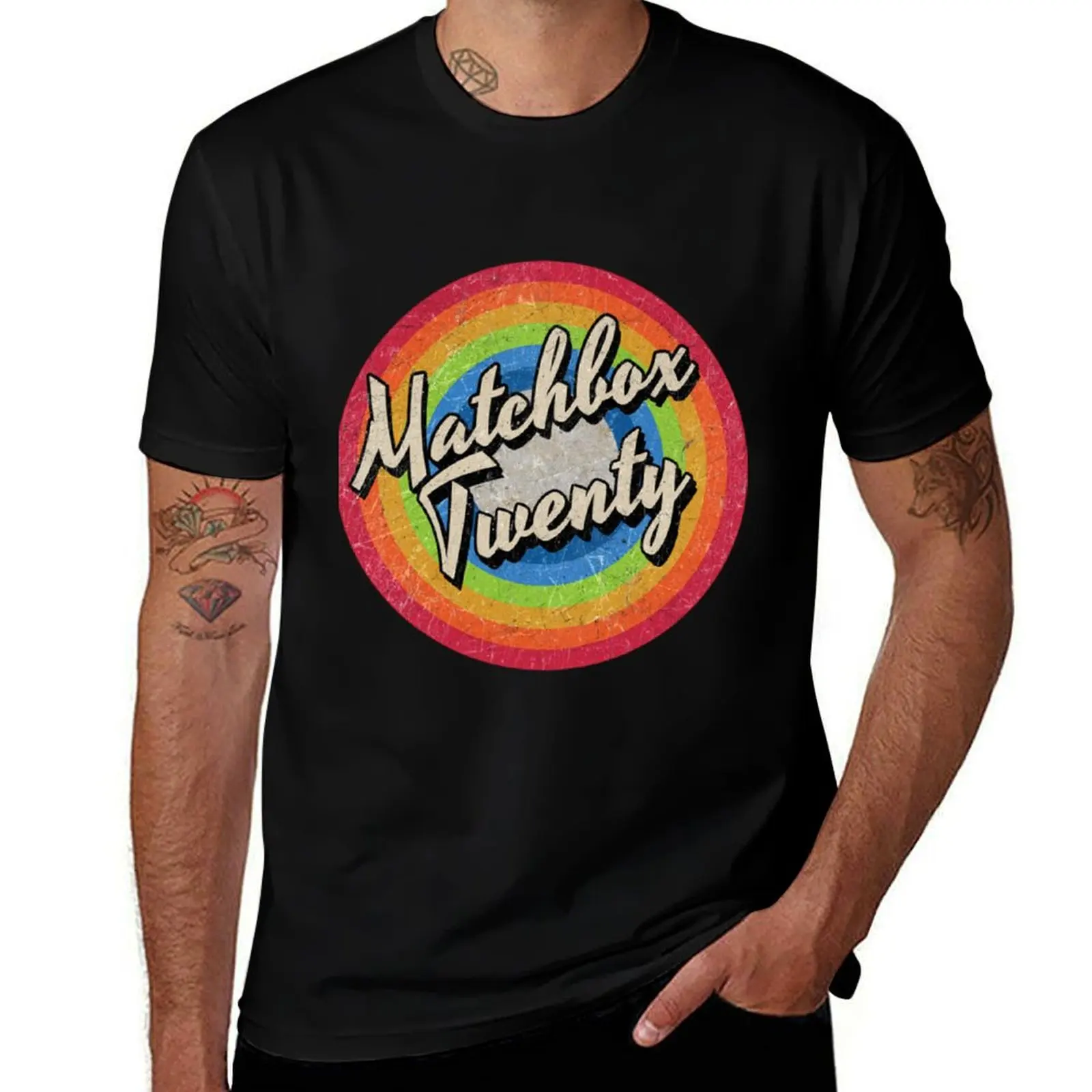 Vintage Style Circle - Matchbox Twenty T-Shirt Basic Simple Design Short Sleeve Shirt