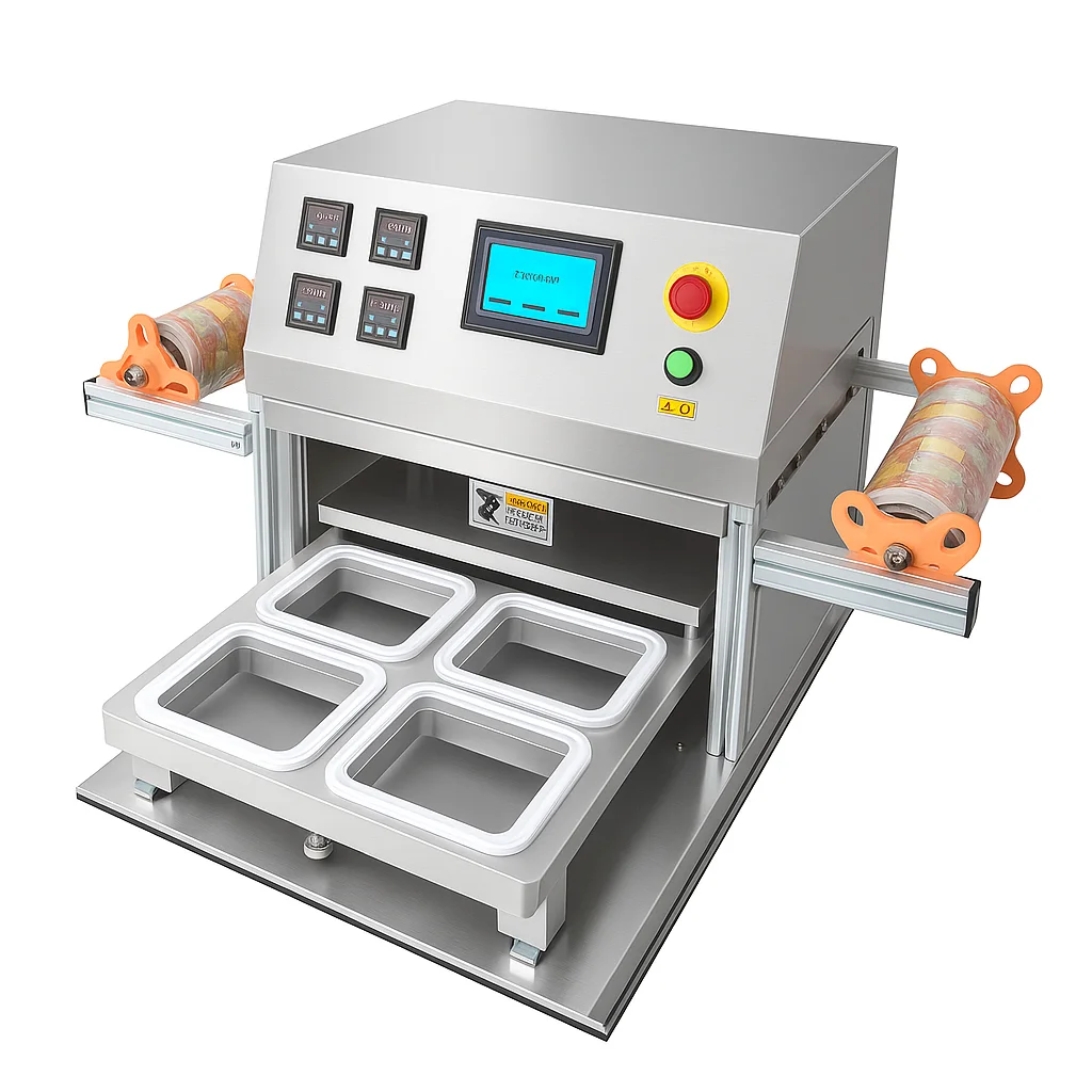 Commercial Food Tray Packaging Equipment for Meal Box Takeaway Food Containers and Ready Meals Use Meal Tray Sealing Machine