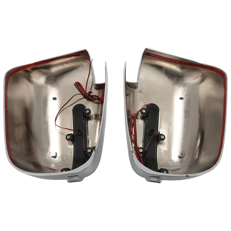 

Durable-2 PCS Car Rearview Mirror Cover Door Mirror Cover With LED Silver ABS For Mitsubishi L200 Triton 2016-2019