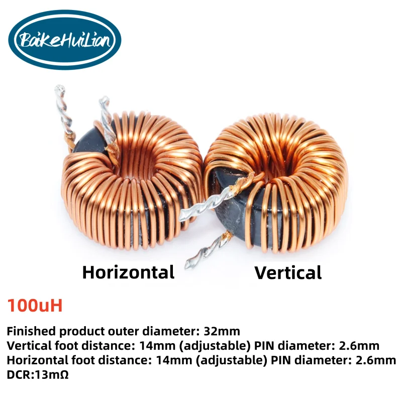 High current magnetic ring inductor 100UH 30A 1.2 double wire parallel wound energy storage inductor, ring inductor, choke coil