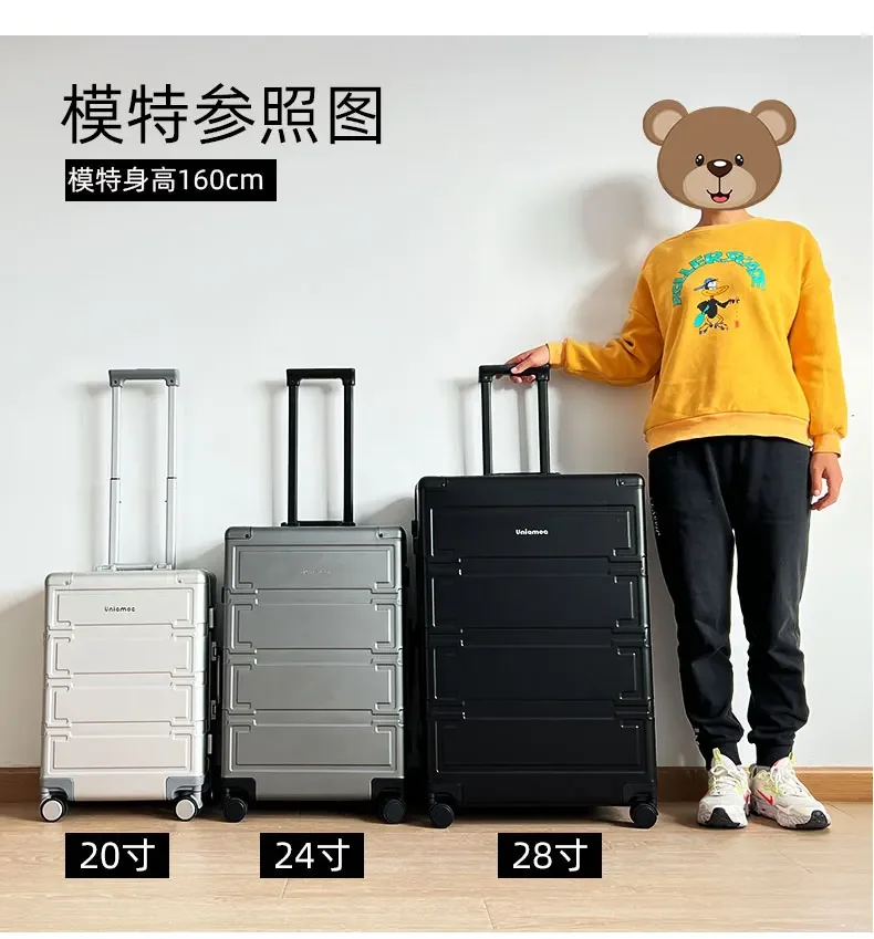 Suitcase Women's New Leather Case Trolley Case Men's Password Boarding Suitcase Universal Wheel 24 Inches Storage Bag