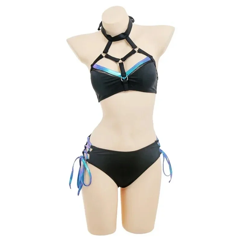 Kanroji Mitsuri Sexy Strand Zomer Bikini Badpak Cosplay Kostuum Vrouwen Badpak Pruik Sokken Volledige Sets