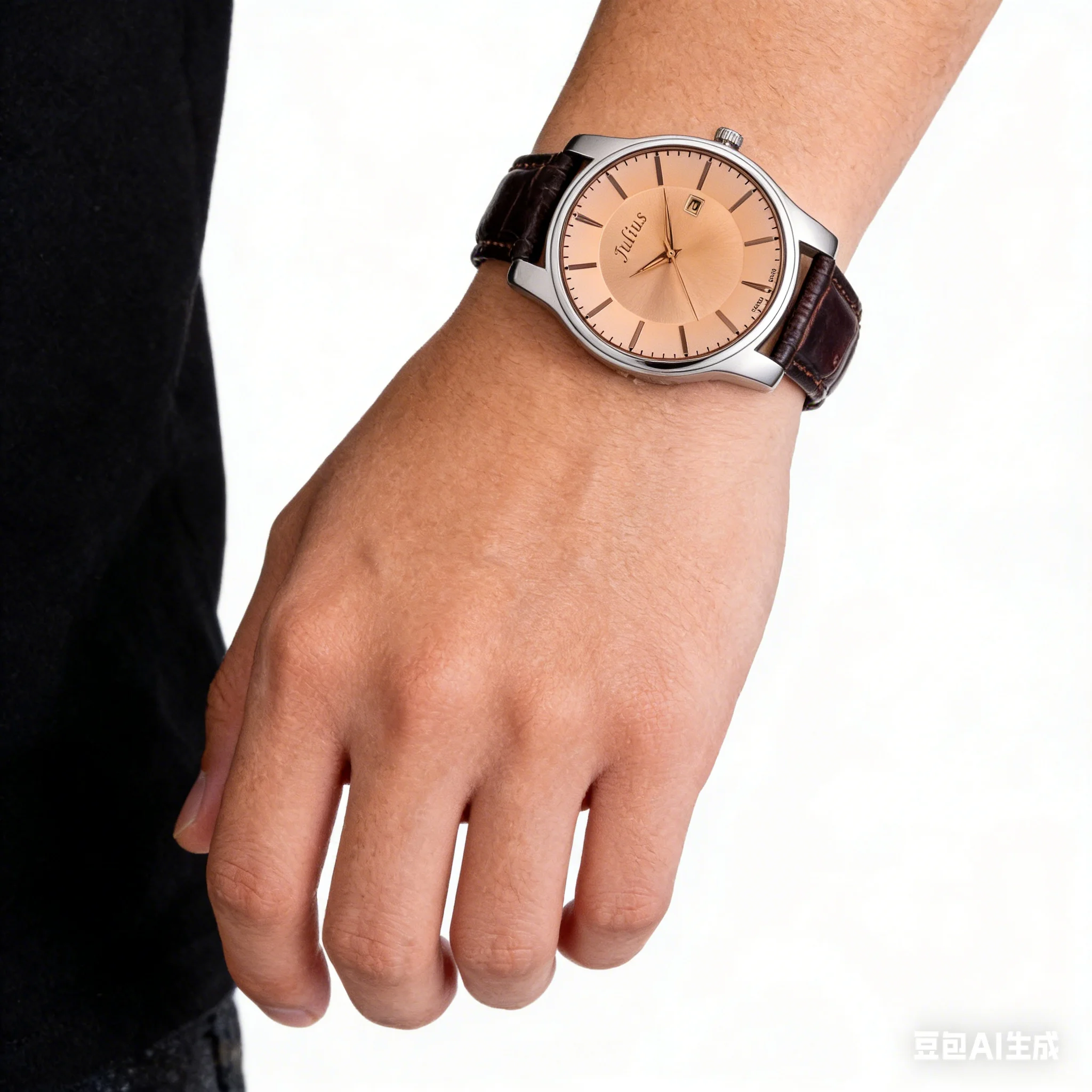 Top Julius orologio da uomo Auto Date Big Fashion Homme ore bracciale orologio retrò scuola in vera pelle regalo di compleanno per ragazzo senza