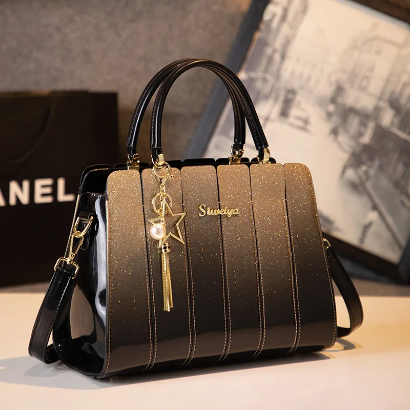 

Fashion High End Atmosphere New Bags For Women Sac De Luxe Femme Luxury Designer Handbag Shiny Leather