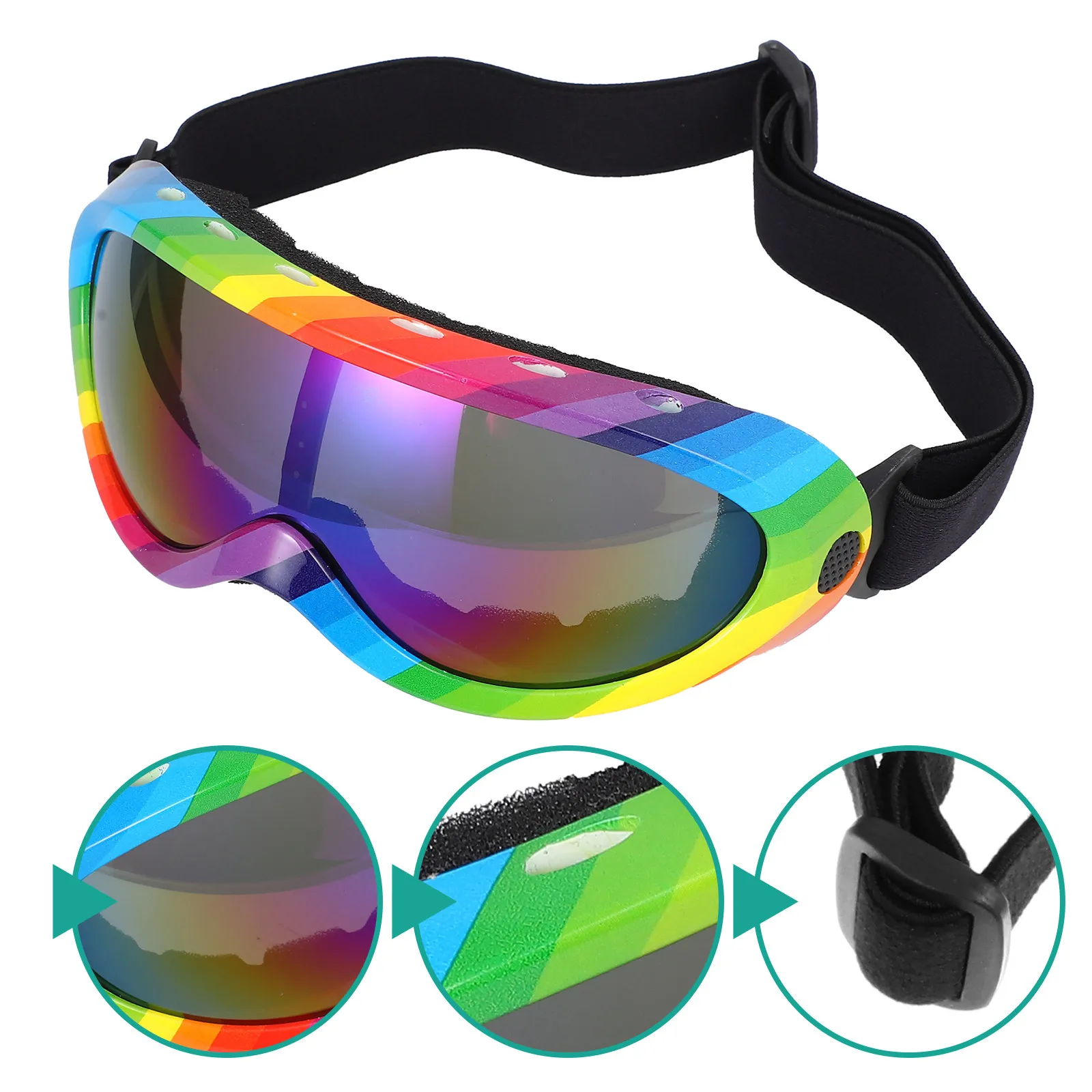 1Pair Stylish Skiing Eyewear Uv Blocking Anti-Glare Goggles for Adults Outdoor Sports Cycling Skiing Mountaineering Gear