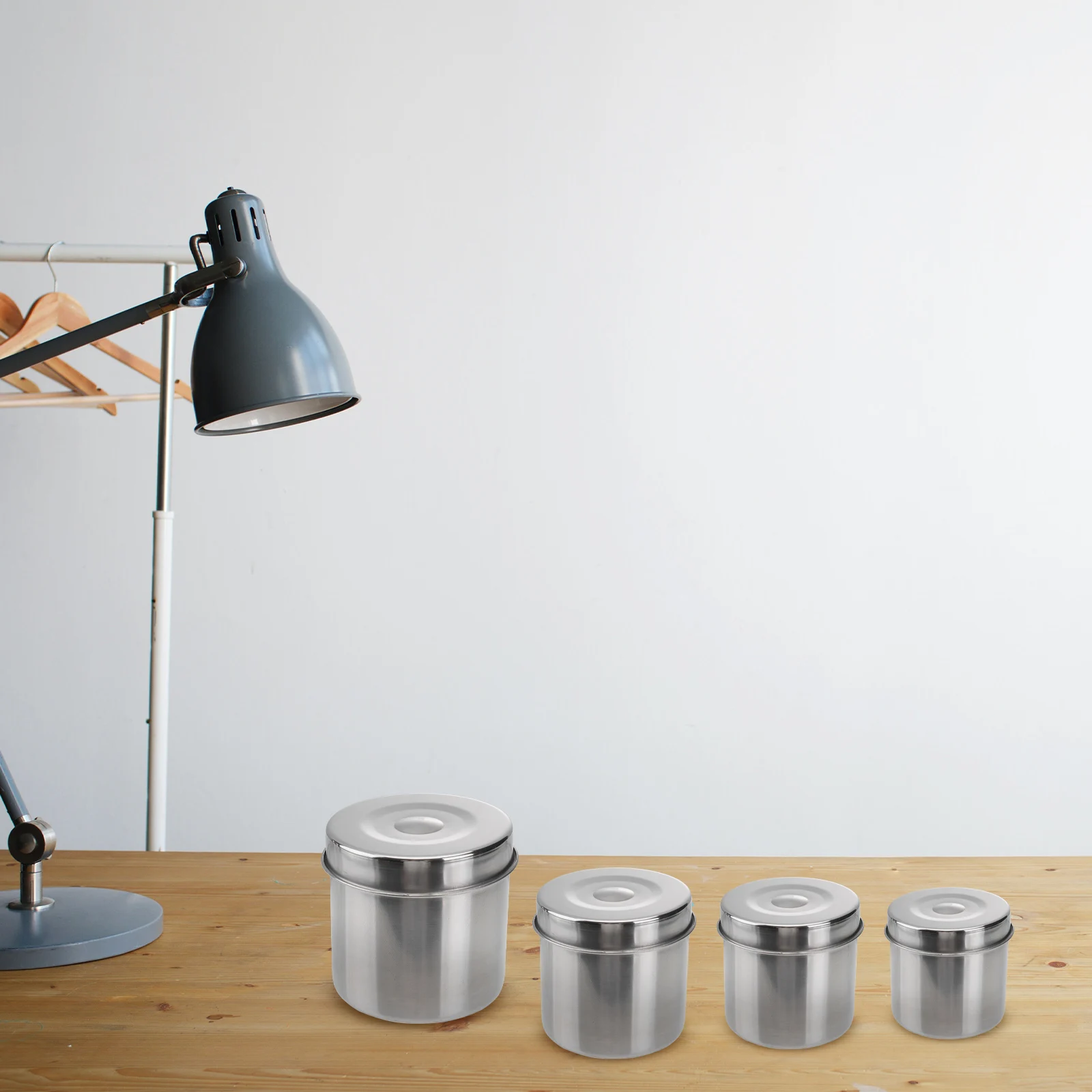 

4Pcs Sterilization Container Stainless Steel Ointment Jar Cotton Ball Holder Clinic Beauty Salon Case Sterilization Jar