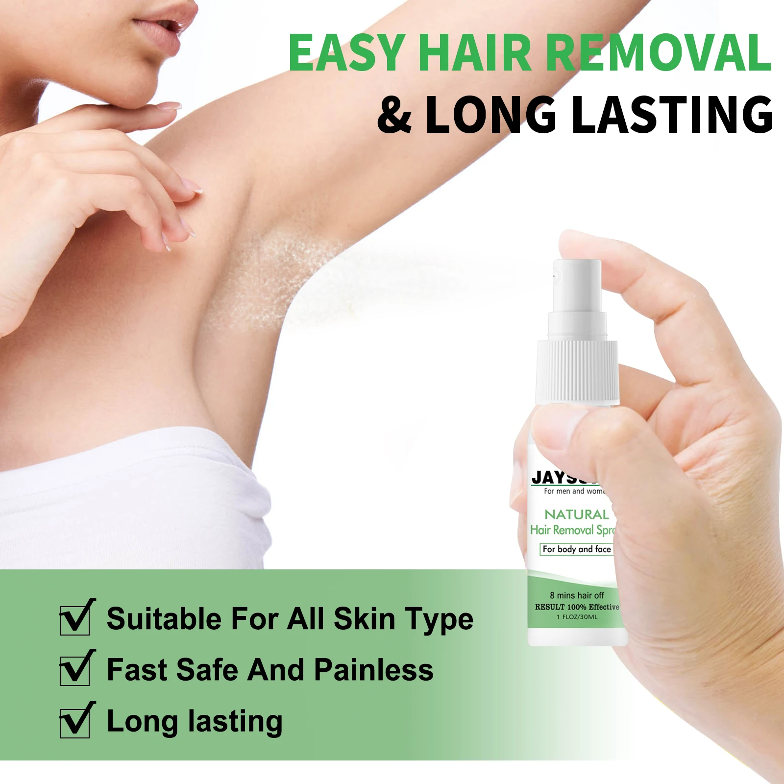 Fast Hair Removal Spray Painless Long Lasting Hair Growth Inhibitor Mild Body Face Nourishing Smooth Permanent Depilatory Spray