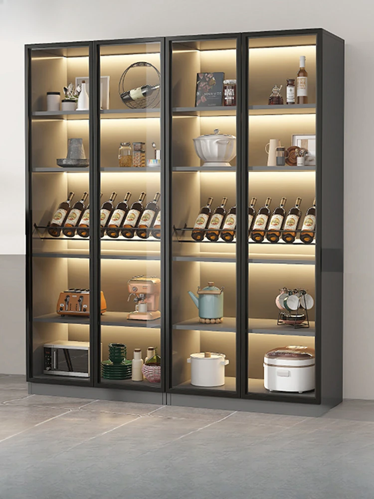 Wine cabinet: modern and simple glass door, new home living room display cabinet, solid wood sideboard,