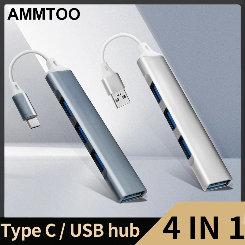 4 Port Multi Splitter Type C HUB 3.0 USB 3.1 Adapter OTG For Xiaomi Lenovo Macbook 13 15 Air Pro PC Computer Accessories