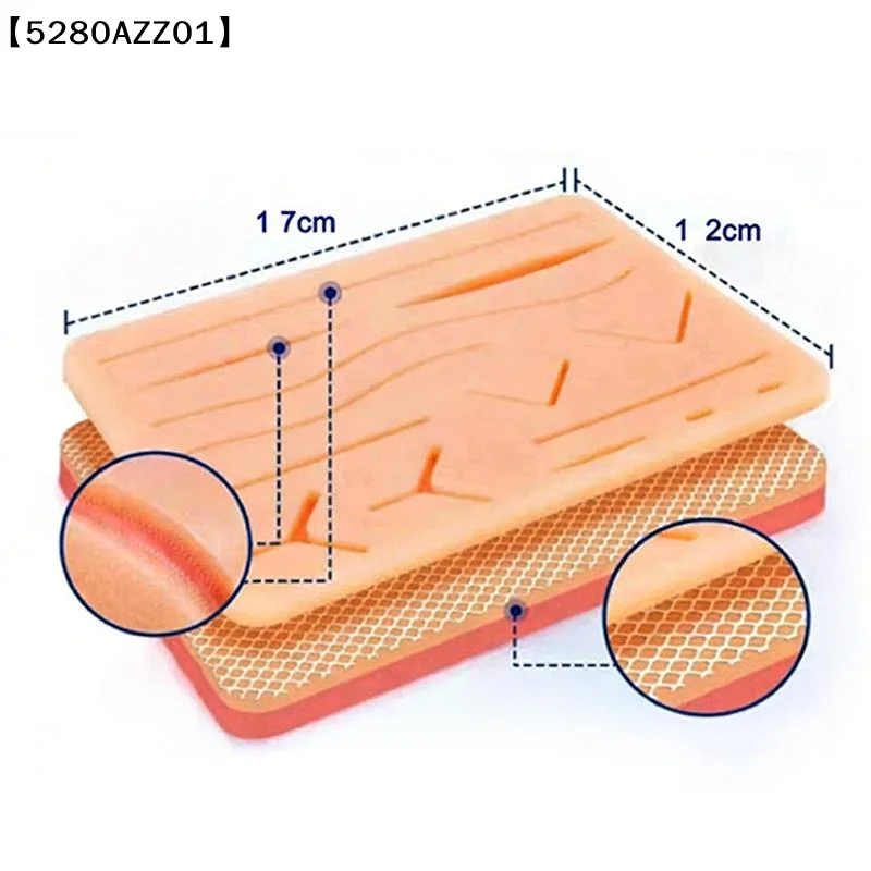 Reusable Surgical Suture Kit Pad Silicone Skin Wounds Suture Practice Traumatic Simulation Wounds Training Teaching Model〔HMA58〕