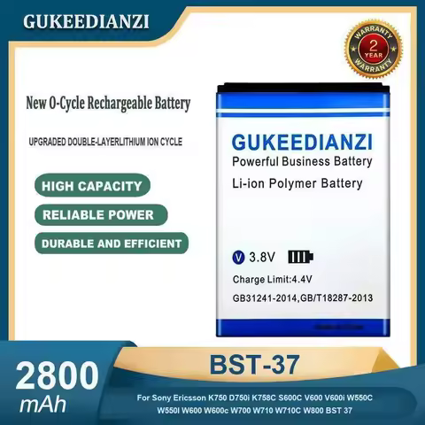 2800mAh BST-37 Battery For Sony Ericsson K750 D750i K758C S600C V600 V600i W550C W550I W600 W600c W700 W710 W710C W800 BST 37