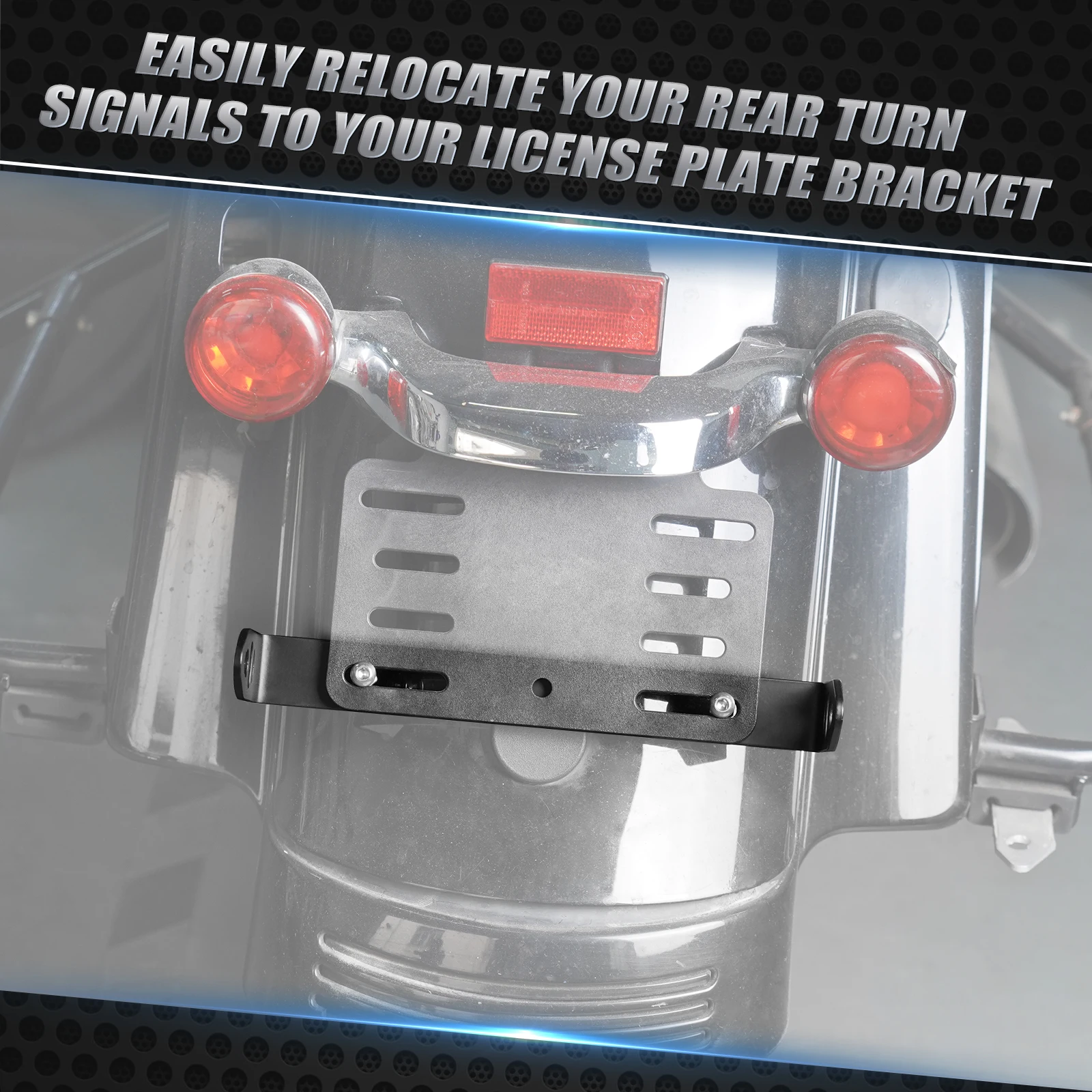 مجموعة نقل تركيب لوحة ترخيص إشارة الانعطاف الخلفية لـ Harley Touring Road King FLHR 94-2023 Softail Fat Boy FLFB 107 18-20