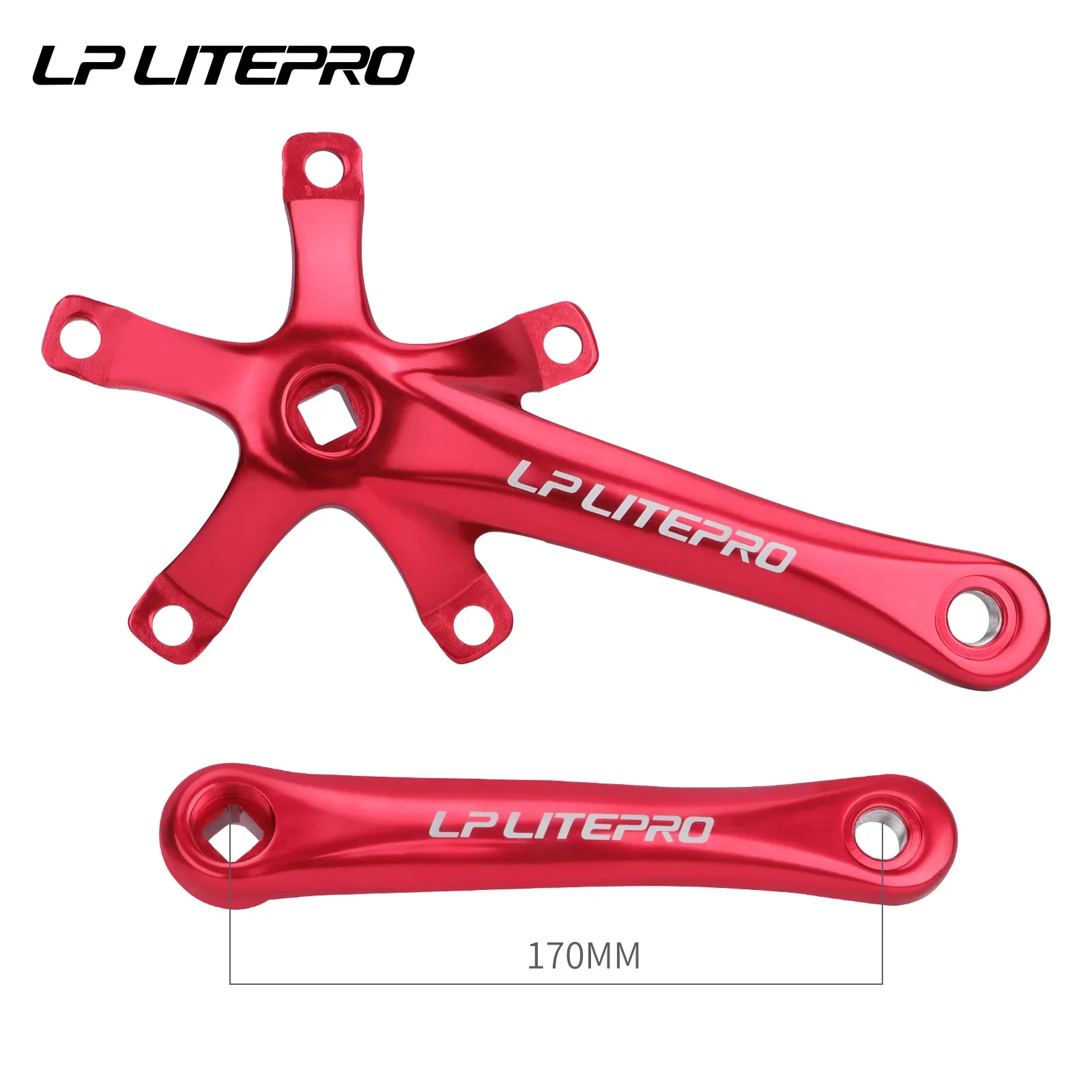 Litepro Square Connecting Rods Crankset 130 BCD Chainring 45T 47T 53T 56T 58T Bicycle Crank and Chainwheel for Gravel Road Bike