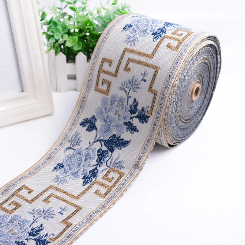 1 Meter 12CM Wide Woven Jacquard Ribbon Webbing Trim Ethic Pattern Ribbon For Curtain Sofa Carpet Decoration Sewing Supply