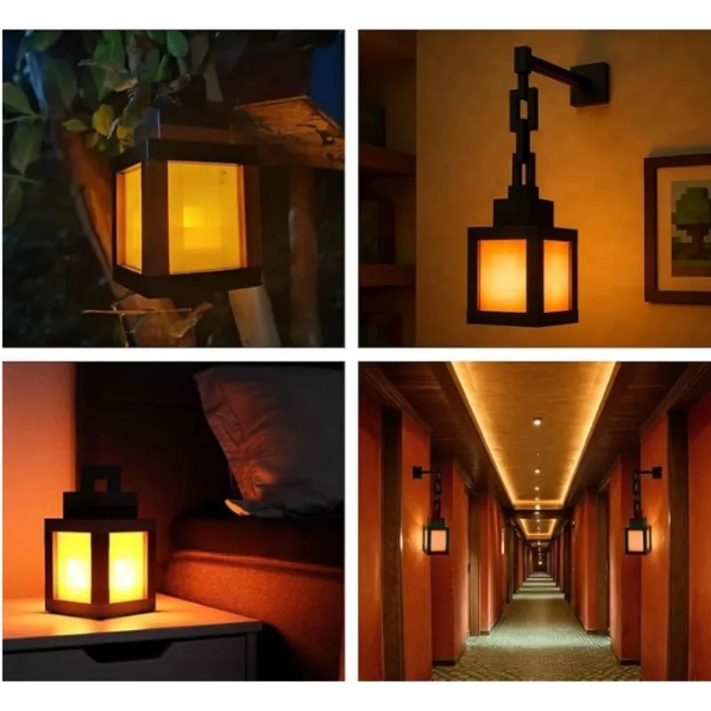 

D5 Pixel Ornaments Lantern Night Light 16 Color Changing LED Mood Light + Remote Control Desk Wall Mountable Bedroom Home Decor