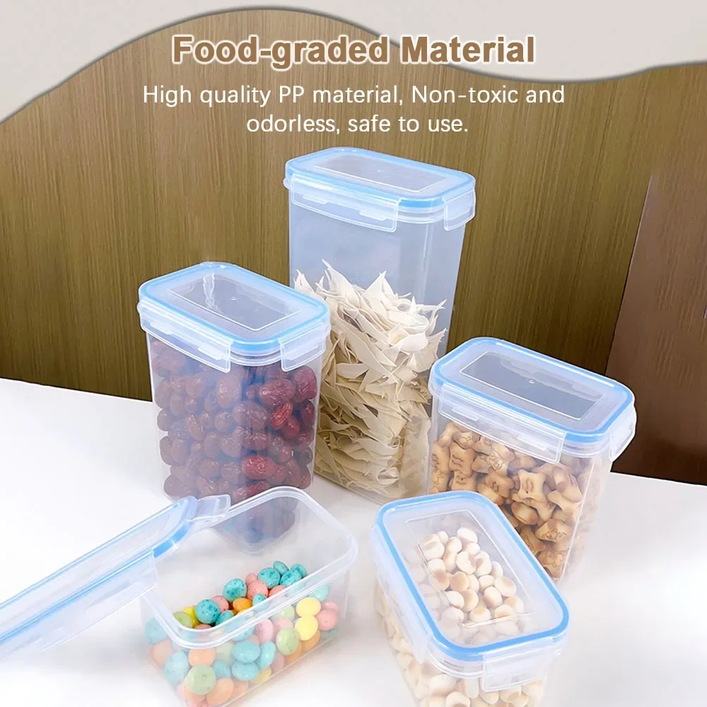 7PCS Food Storage Containers kitchen Storage Container BPA Free PP Pantry Organization for Cereal Snack Noodle Nut Pasta Flour