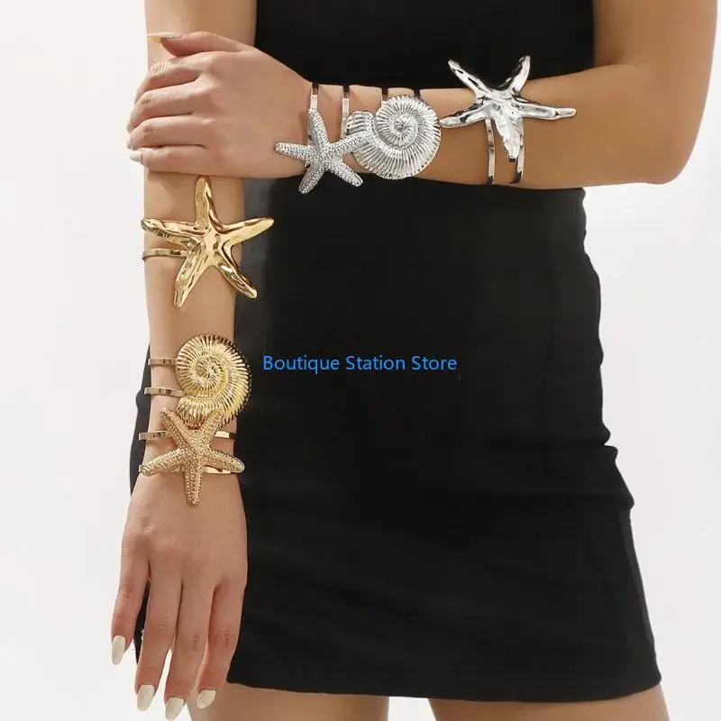 Y55f Modern Beach Holiday Jewelry Shell Starffish Bangle Comfor