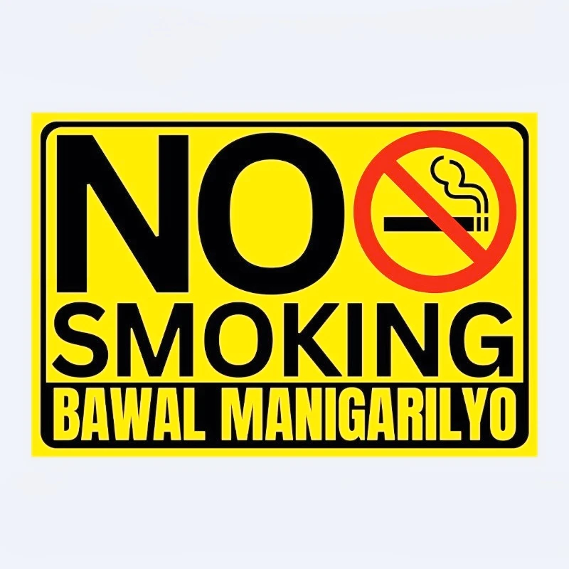 

Автомобильные наклейки и наклейки NO SMOKING BAWAL MANIGARILYO ON YELLOW BACKGROUND SIGN Подходит для окон и бамперов автомобиля 15 см ПВХ KK