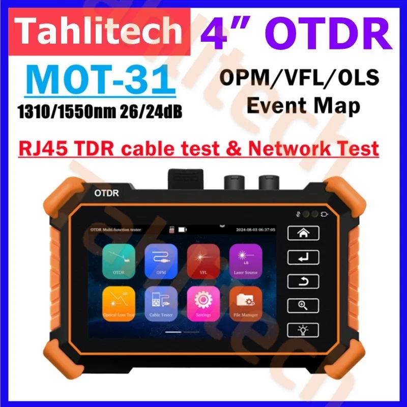 Mini OTDR Optic Otdr Optical Reflector Multifunction  OTDR 1310/1550nm 26/24dB Optical Reflectometer Touch Screen OPM VFL