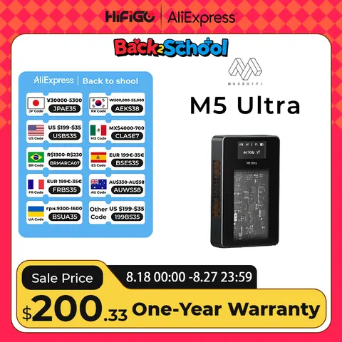 Musehifi M5 울트라 고해상도 휴대용 블루투스 USB DAC 및 AMP ES9038Q2M 칩셋 진공관 디스플레이 화면 헤드폰 앰프