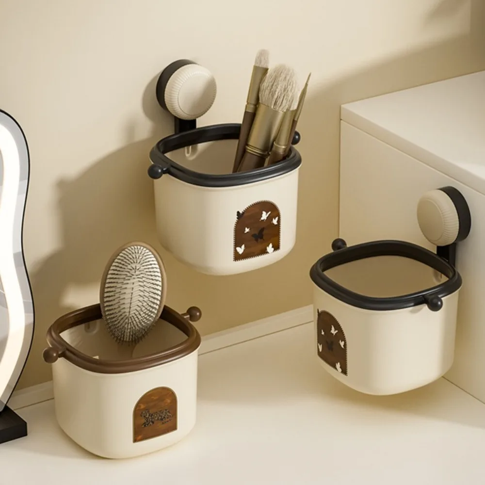 

Mid Ancient Style Suction Cup Storage Box Wall Mounted Removable Face Towel Storage Basket Strong load-bearing capacity