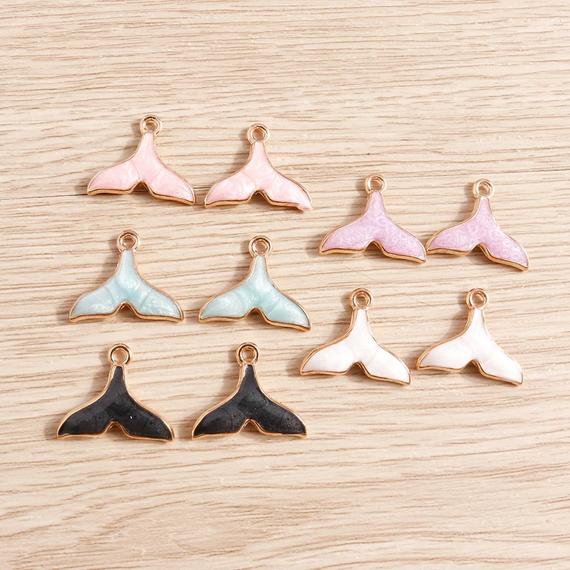 Tusember 10 Stück Charms Niedliche Emaille Ozean Fischschwanz Meerjungfrau Charm Anhänger für Schmuckherstellung Ohrringe Halskette Zubehör Versorgung – Detail 5