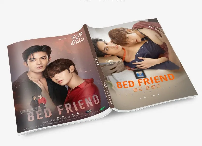 Thai BL Drama Bed Friend Series Uea King NetJames Net James Photobook Set With Poster Photo Bookmark Calendar