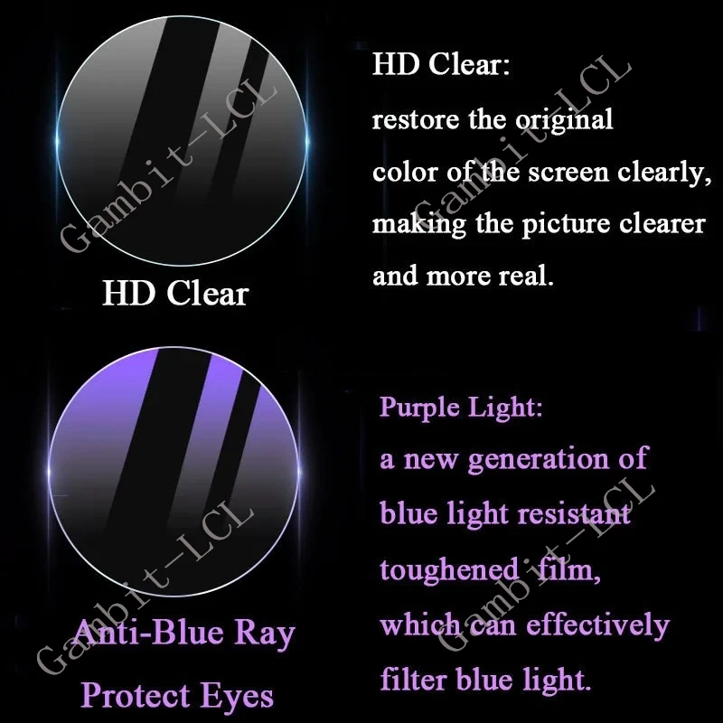 2PCS Smart Uhr Lila Licht Glas Screen Protector Film Für Durchmesser 44MM 43MM 42MM 41MM 40MM 39MM 38MM 37MM 36MM 35MM 34MM – Detail 4