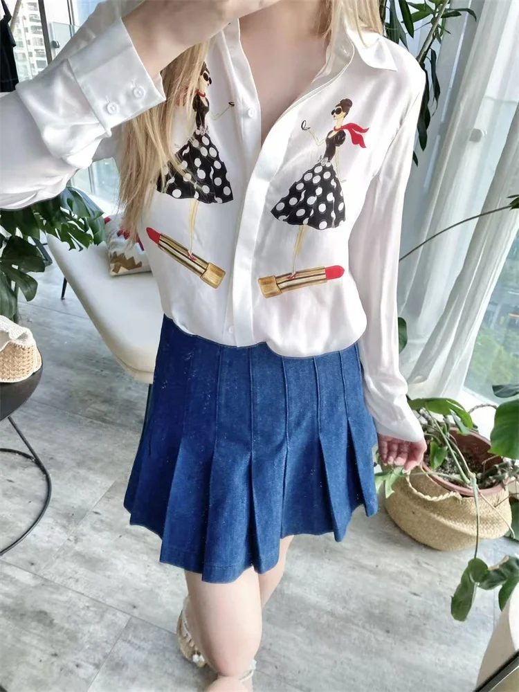 

AO Pure Original Faion универсальная весна-лето простая элегантная ретро студенческая юбка темно-синяя плиссированная юбка для женщин