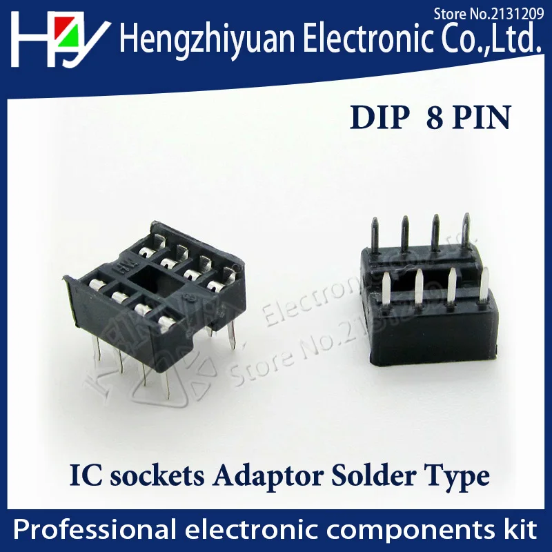 Hzy 8 pin dip ic socket 10PCS 2.54mm Through Hole Stamped pin Open Frame IC Dip Socket,Pitch Through Hole Dip Socket Connectors