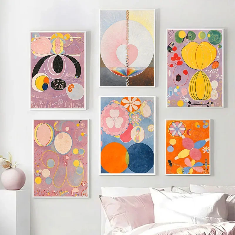 Hilma Af Klint Abstract Exhibition Museum Poster Bohemian Wall Art Print Picture Scandinavian Canvas Painting Home Bedroom Decor