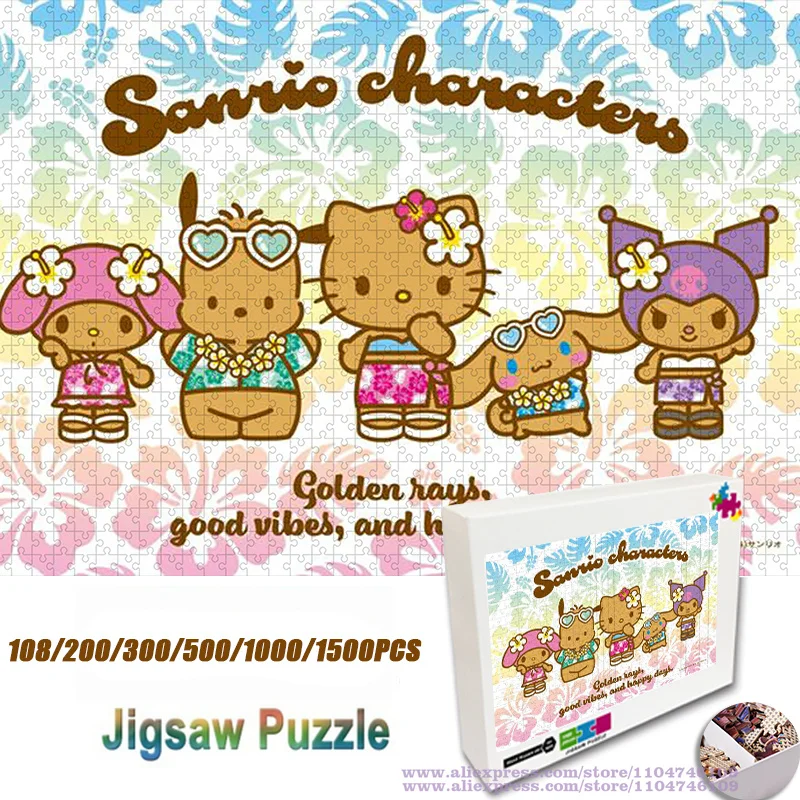 

Sanrio Characters Puzzle Jigsaw Cartoon Anime Hello Kitty Kuromi My Melody 108/200/300/500/1000/1500Pcs Intelligence Puzzles
