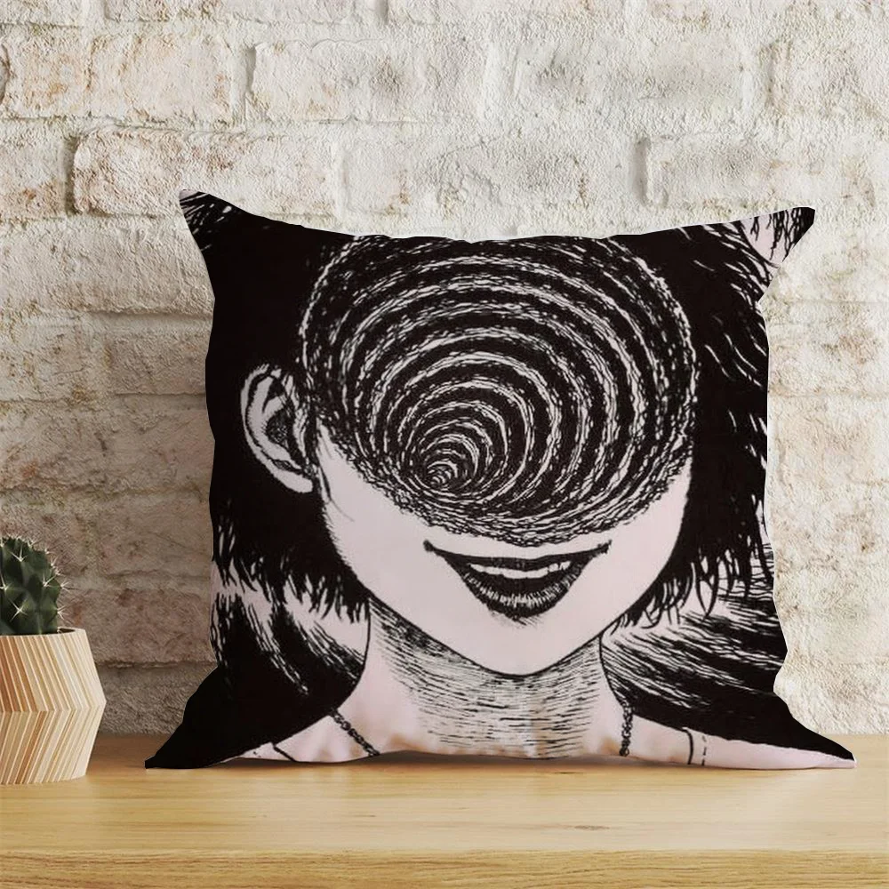 Junji Ito Duplex Printing Autumn Decoration Pillow Covers Decorative Cushion Room Decorating Items Personalized Gifts Halloween