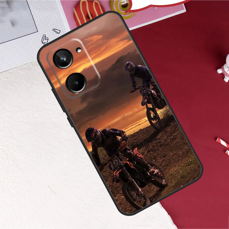Moto Cross Motorcycle Sports For Realme 10 11 12 13 14 Pro Plus GT6 GT7 15 Pro C61 C67 C63 C71 C55 C51 C65 C53 C75 Case