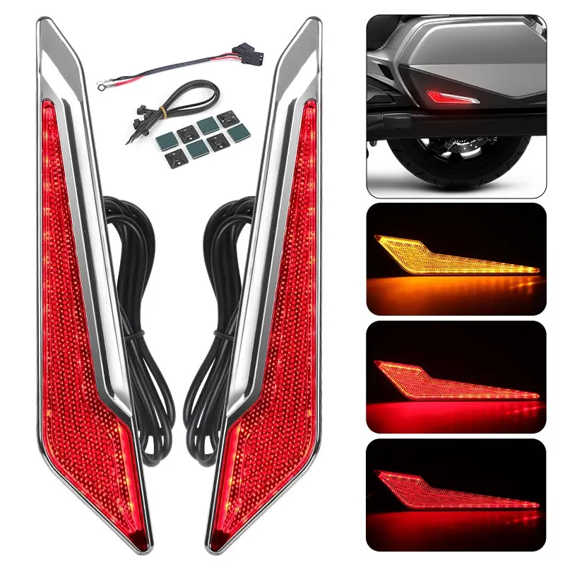 

Светодиодные габаритные фонари для седельной сумки для мотоцикла, декоративная лампа поворота для Honda Gold Wing Tour DCT 2018 2019-up, фонари для седельной сумки