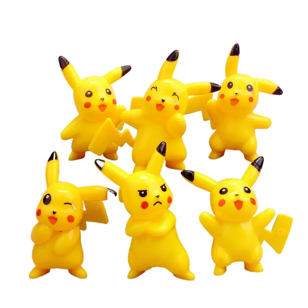 Desktop Decoratie Ornamenten Plastic Pikachu 6-delig Kawaii Auto Speelgoed Elf Baby Anime Figuren Mooie poppen Schattig Girly Heart