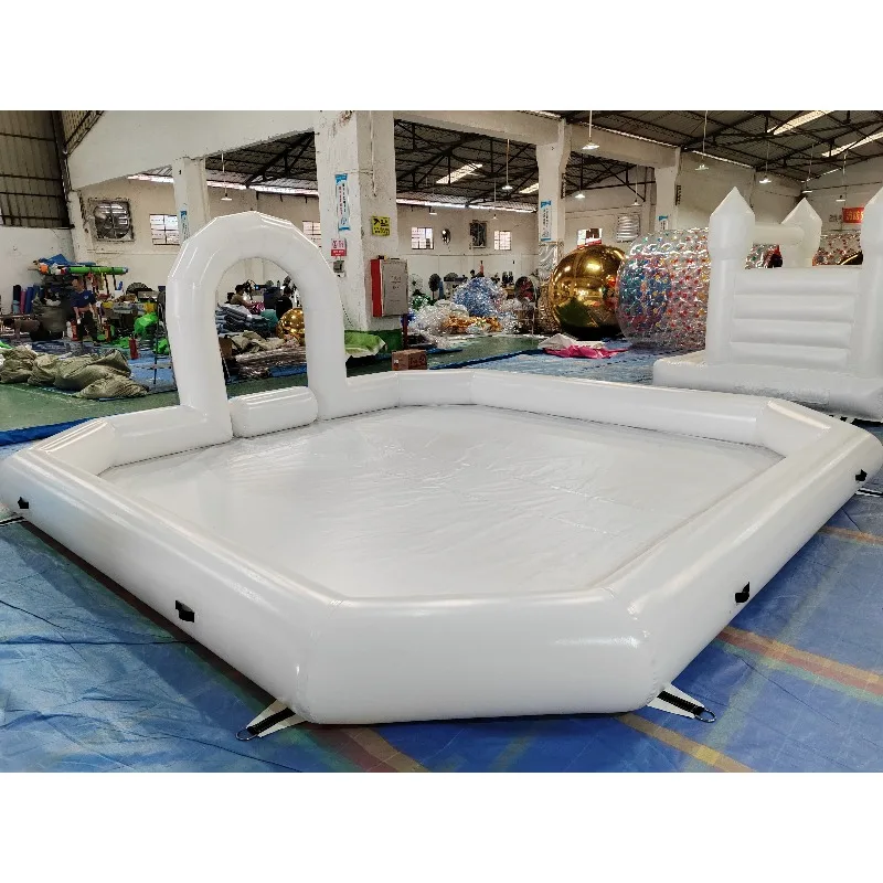أثر لطيف أبيض وأسود قابل للنفخ مع قوس لتأجير السيارات الممتصة للسيارات والحفلات وتتبع الساحة القابلة للنفخ ومساحة السيارة للأطفال #4