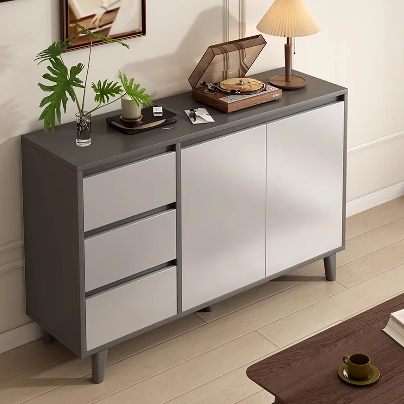 

Tea cabinet, dining side cabinet, integrated locker against the wall, gray living room locker, office commercial box storage