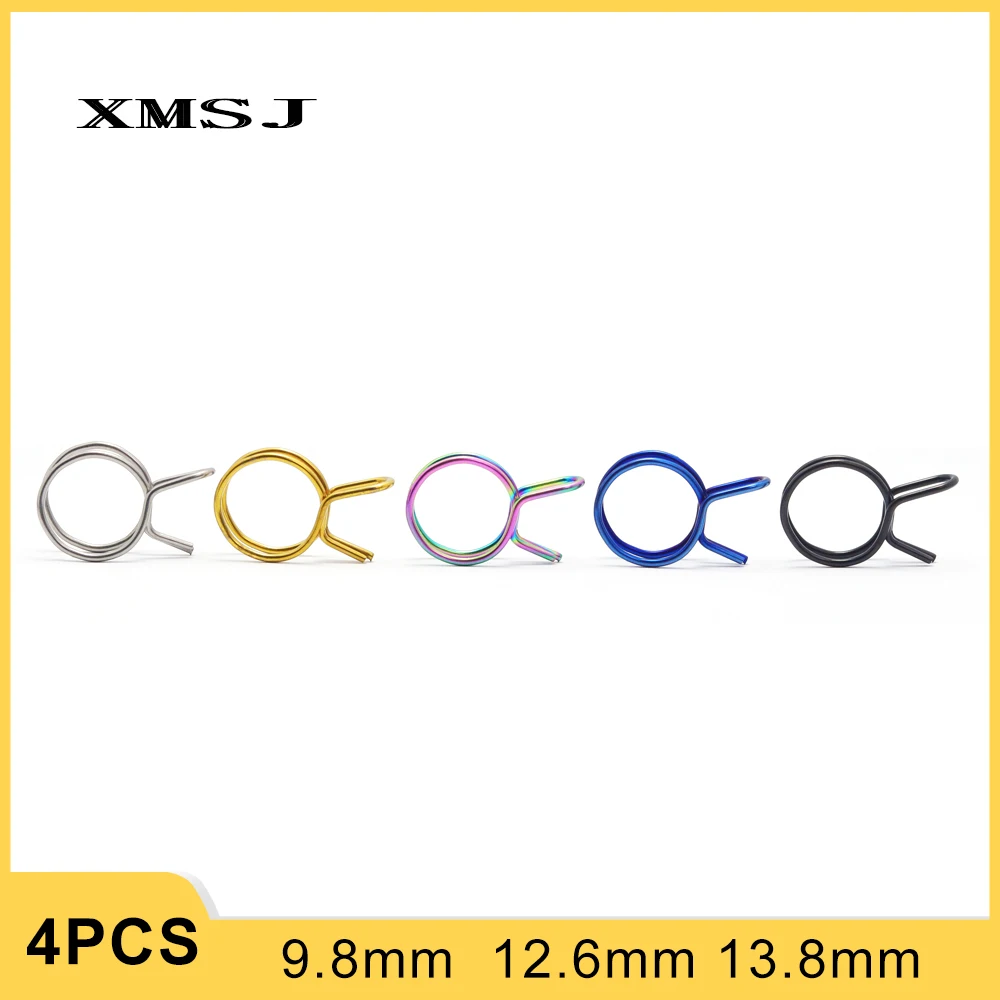 XMSJ Upper Pump Tubing Air Filter Waste Oil Pipe Fuel Line Spring Clips Clamps Sealing Hose Motorcycle Clips Clamp 4pcs