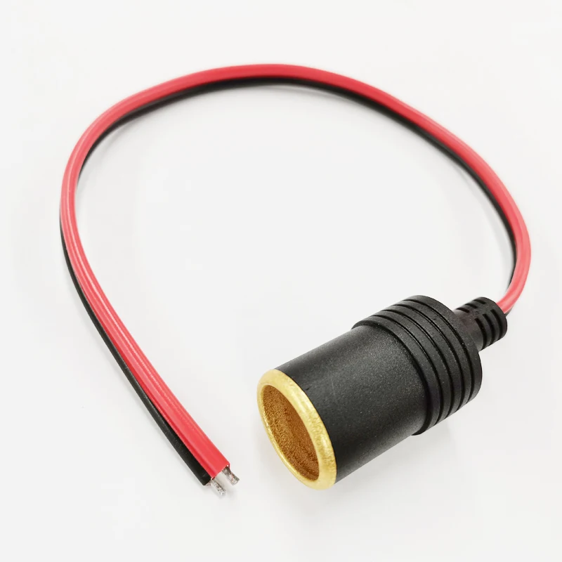 NCHTEK 1.5MM² Golden Plated Copper 12V Car Cigar Cigarette Lighter Female Socket Plug Connector Cable / 1PCS